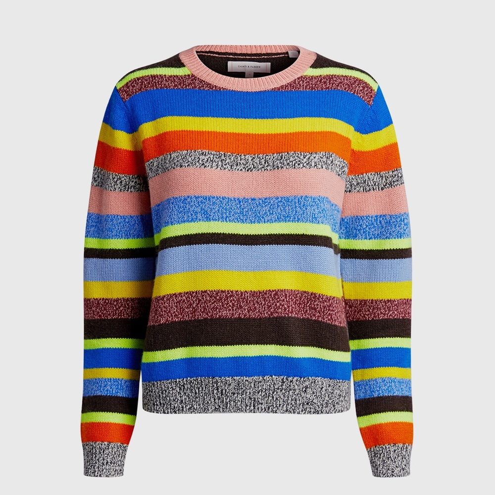 Chinti & Parker Cashmere & Wool Striped Sweater Sz M